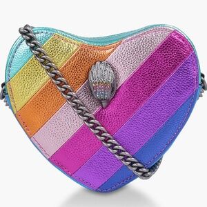 NEW Kurt Geiger Kensington Rainbow Heart-Shaped Crossbody Handbag